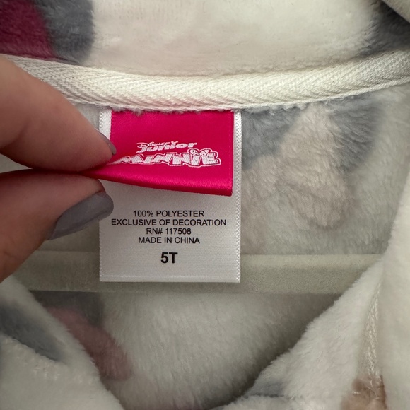 Disney Junior Minnie Mouse Fleece Button Down - Size 5T - Picture 2 of 3